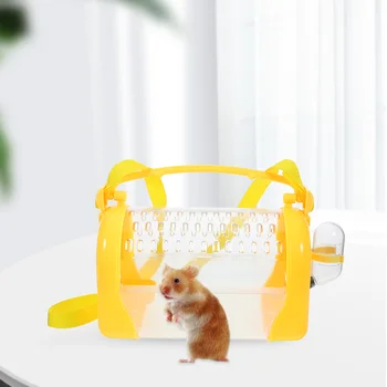  Клетка для хомяка Чехол для переноски Переноска для домашних животных Путешествия Пластиковый прозрачный дизайн Портативный открытый чайник 4