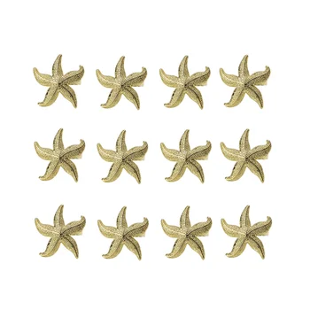 Кольца для салфеток морской звезды 12 золотых морских летних свадебных вечеринок Пляжный декор стола