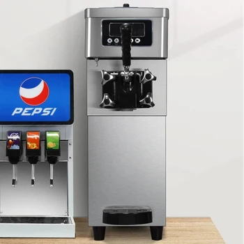 Коммерческая машина для мягкого мороженого Электрическая мороженица Настольный автомат по продаже мороженого One Flavors 1500 Вт