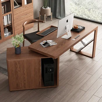 Компьютерный стол Американский офисный стол Книжный шкаф комбинация простой современный рабочий домашний стол книжный шкаф