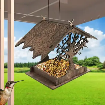 Кормушка для птичьих домиков Деревянные кормушки для птиц для коттеджа на открытом воздухе Подвесная кормушка для птиц на открытом воздухе Blue Jays Cardinals 3