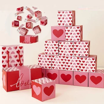 Коробка с сюрпризом ко Дню святого Валентина Подарочная коробка DIY Складные бумажные коробки Подарки Создание самого удивительного подарка на день рождения