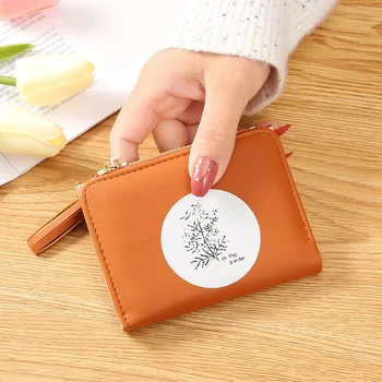 Короткая женская сумочка корейская симпатичная студенческая свежая двухстворчатая студенческая сумка простой кошелек для монет с пряжкой из нескольких карт