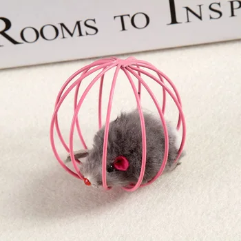 кошка игрушка интерактивный скретчбол имитация мыши крыса мышь клетка пластиковый искусственный красочный котенок тизер для домашних животных 1