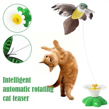 Кошка Тизер Игрушка Для Домашних Животных Подарки 360 Вращающийся Авто Интерактивный Батарея Птица Бабочка Танцующая Игровая Игрушка Интеллектуальный Автоматический P3K8 0