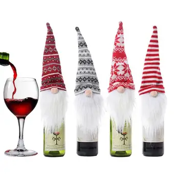  Креативные рождественские крышки для винных бутылок Прочная ткань Карликовый внешний вид Винный декор Винная бутылка Декоративные крышки для пивной бутылки