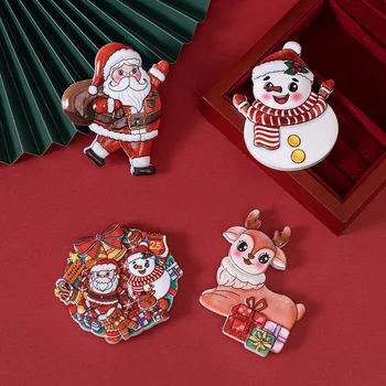 Креативные рождественские украшения Смоляные магниты для холодильника Санта-Клаус Снеговик Магниты для холодильника Магнитные наклейки Рукоделие 0