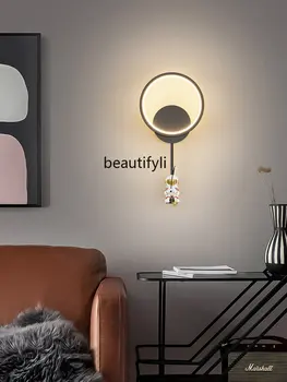 креативный настенный светильник спальня прикроватная лампа телевизор простое украшение лестницы гостиная настенный светильник лампочка 0