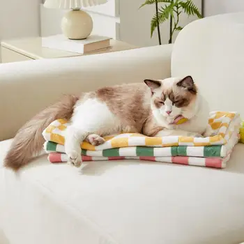 Кровать для кошек Собак Плюшевое одеяло для домашних животных Коврик для кровати Флисовая подушка Теплая для кошек Товары для собак 1