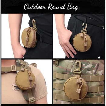 Круглая тактическая сумка EDC Военный цветной кошелек для ключей Зарядное устройство для наушников Охотничьи гаджеты Мужская сумка На открытом воздухе Портативная мини-сумка