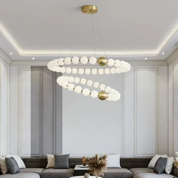  круглый кольцевой подвесной светильник матовый шар потолочная люстра высокое качество гостиная столовая подвесные светильники