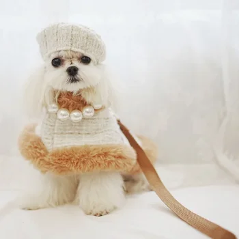 куртка для домашних животных с шлейкой зимняя теплая одежда для собак пальто для маленьких собак чихуахуа французский бульдог наряды