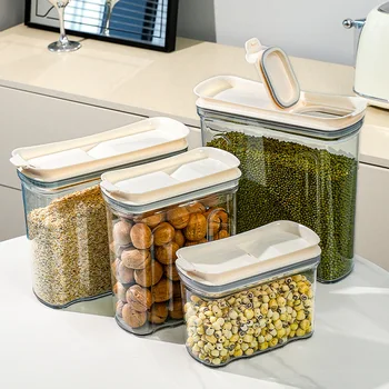 Кухонный герметичный контейнер Ящик для хранения зерновых Дозатор хлопьев большой емкости Влагостойкий резервуар для хранения продуктов Банки для хранения зерна 0