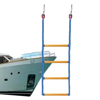 Лестница для плавания для лодок Устойчивая к ультрафиолетовому излучению помощь Складная 4-ступенчатая посадочная лестница Восьмиугольная нескользящая лестница для каяков Моторные лодки