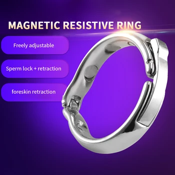 Магнитное кольцо Металлический рукав для мужского расширителя Увеличение Презерватив Секс-игрушка Интимные товары Магнитный на 3