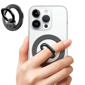 Магнитный держатель кольца для пальца из сплава Подставка для захвата пальца Магнитное кольцо для iPhone 12/13/14 Магнитное автомобильное крепление для прямых трансляций 0