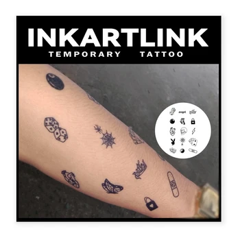 Маленькая дизайнерская временная наклейка для татуировки, водонепроницаемая долговечная волшебная татуировка, держится до 15 дней поддельная татуировка, полуперманентная татуировка 0