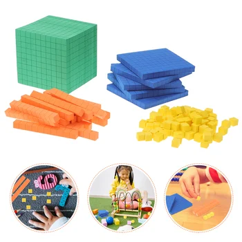 Математические блоки Счетные кубики Игрушка Детская образовательная база Манипулятивные средства Десять игрушек Жетоны игрушек Значение Место Куб Связующий набор