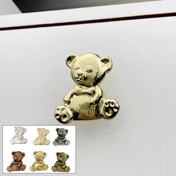  Мебельная ручка в форме медведя из цинкового сплава для детей Дизайн ручки с надежным захватом Функционально декоративный элемент для любой комнаты 5