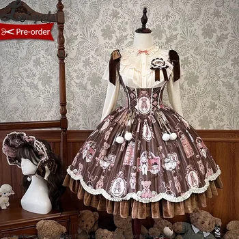 Медведь и кукла ~ Сладкое корсетное платье Лолиты под грудью от Alice Girl ~ Предзаказ