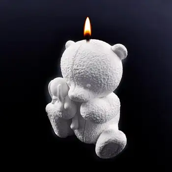 Медведь Лед Плесень 3D Медведь Смола Пресс Медведь Свеча Пресс Медведь Силиконовая Форма Для Сделай Сам, Напиток Лед, Кофе, Сок, Коктейль, Конфеты, Мыло, Свеча 2