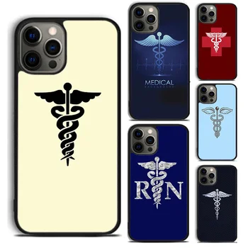 Медицинские змеи Медсестры Кадуцей Флаг Чехол для телефона для iPhone 15 14 6 7 8 Plus XR XS SE2020 Apple 11 12 13 mini Pro Max coque