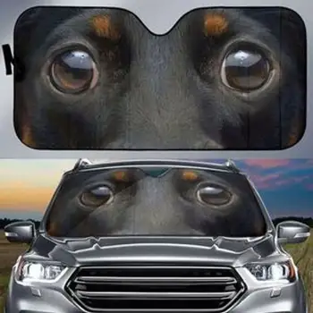милая такса глаза печатный солнцезащитный козырек собака - это семья венских щенков автомобильный декор лобовое стекло солнцезащитный козырек