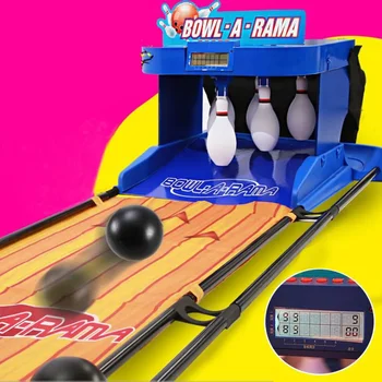 Мини-автомат крытый спортивный детский набор игрушек для боулинга 4