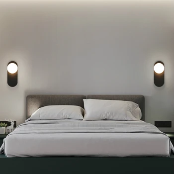  Минималистичный стеклянный шар Настенный светильник Nordic LED Спальня Бра Интерьер Гостиной Светильники для украшения стен дома 3
