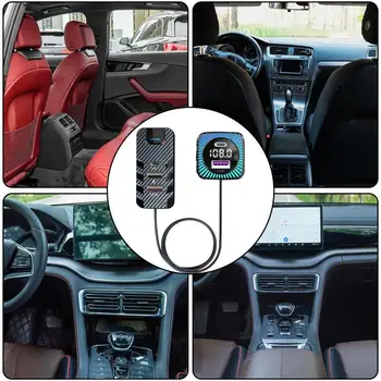  Многопортовое автомобильное зарядное устройство 15 Вт Портативный небольшой автомобильный адаптер для зарядки Многофункциональный автомобильный MP3-плеер FM-передатчик Удобно 4