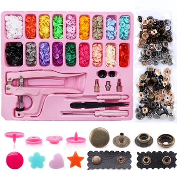  Многофункциональные кнопки Набор швейных инструментов Розовые контейнеры Новая форма Детские пуговицы для одежды DIY Кнопка Застежки Набор