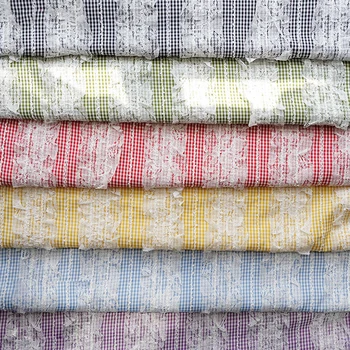 Многоцветная решетчатая сетка пряжа крючок вышивка ткань для весеннего и летнего женского платья Лолита Одежда Дизайнерская ткань 1