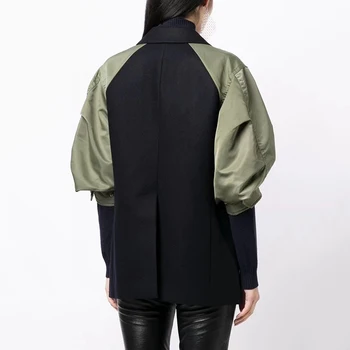 мода пэчворк пиджак куртка высокое качество женская бесплатная доставка 2023 осень новый двубортный свободный пиджак y2k 2