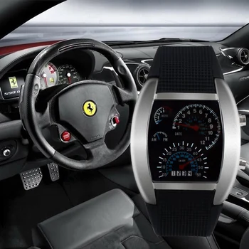 Модные спортивные мужские светодиодные цифровые часы Сектор для Ferrari Racing Приборная панель Креативные ручные часы Студенческие электронные наручные часы 0