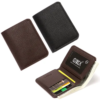 Модный мягкий мужской кошелек из искусственной кожи с рисунком личи мини-кошелек для монет держатель карты водительских прав
