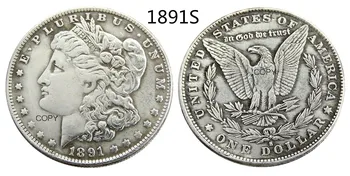 Монеты США 1891 P-S-CC-O Монеты Морган Доллар Копия 3