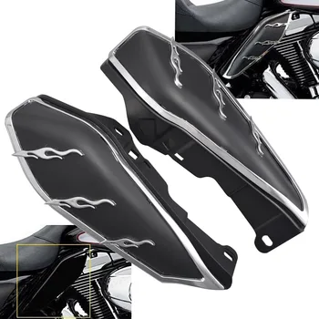 Мотоцикл Черный ABS Средний Рама Двигатель Воздушный Дефлектор Теплозащитный Щит Отделка Для Harley Touring Road Glide Trike 09-16 Модели
