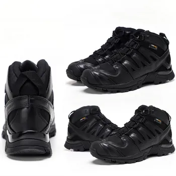 Мужская обувь для пеших прогулок на открытом воздухе Армейские вентиляторы Тактическая подготовка Военные ботинки Кожа Нейлон Износостойкие нескользящие боевые ботинки 3