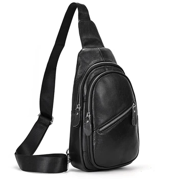 Мужская сумка-слинг Нагрудная сумка из натуральной кожи 2023 Горячие сумки через плечо для мужчин Сумка для спортзала Спортивные сумки Мужская черная нагрудная сумка Противоугонный