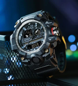  Мужские многофункциональные наружные водонепроницаемые электронные часы Цифровые наручные часы SANDA 3313 Студенческая мода Тенденция Военный стиль