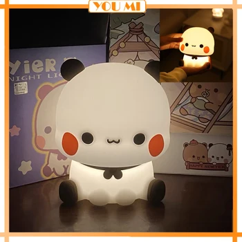 Мультфильм Аниме Bubu И Dudu Led Clapping Night Light Lamp Bear Panda Nightlight Animal Bedroom Декоративная гостиная Детские подарки 0