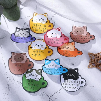 Мультяшные кошки Блокноты для заметок 30 листов Kawaii Sticky Notes DIY Planner Журнал Индекс Наклейки Этикетки Бирки Корейский канцелярский офис 3
