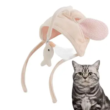  На голове Интерактивные игрушки для кошек Рыбалка Головной убор Шляпа Перья Дразнить котенка Кошки Головные уборы Самоиграющие товары для домашних животных