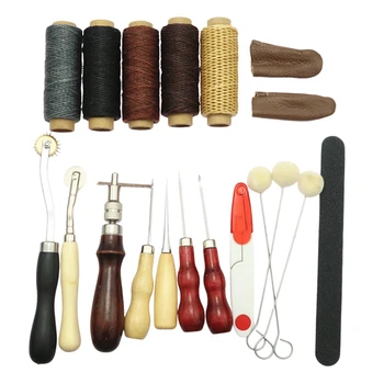  Набор инструментов для рукоделия из кожи Шило Набор швейных инструментов, Кожаные рабочие принадлежности для дивана, обуви, Ремесло DIY для начинающих Обивка Прочная