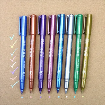 Набор цветных ручек металлик 8 цветов Маркер гладкой поверхности Можно мыть Написание художественной живописи