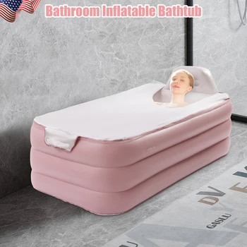 Надувная ванна для взрослых, отдельно стоящая надувная ванна со складной портативной функцией для спа для взрослых с электрическим воздушным насосом (ПВХ