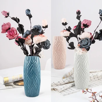  Небьющийся пластиковый ваз Северный цветочный горшок Украшение домашней гостиной Современное минималистское творчество с высокой эстетической ценностью 0