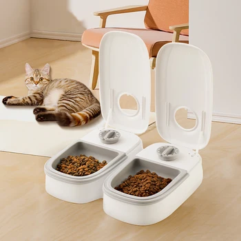  Новая автоматическая кормушка для кошек Диспенсер для корма для домашних животных с разделением влажных сухих блюд для кошек и собак 48-часовая умная кормушка для домашних животных