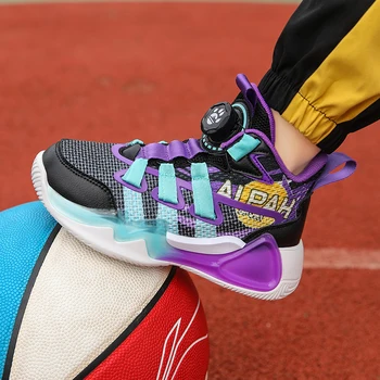 Новая детская обувь Баскетбольная обувь для мальчиков Высокие детские кроссовки для девочек На открытом воздухе Бег Спорт Теннис Легкая атлетика Кроссовки Обувь 3