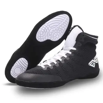 Новая дышащая тренировочная борцовская обувь Мужские белые черные легкие боксерские кроссовки Flighting носит мужские борцовские кроссовки